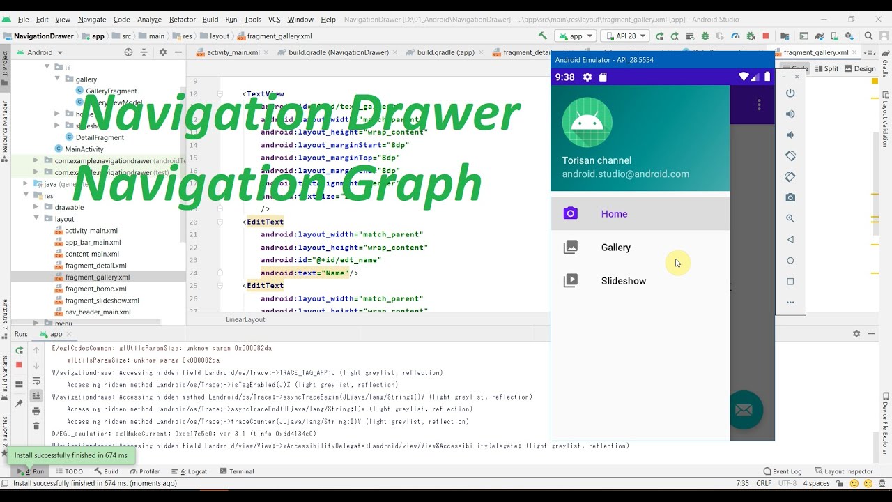 Android Tutorial: Using Navigation Drawer and androidx.navigation