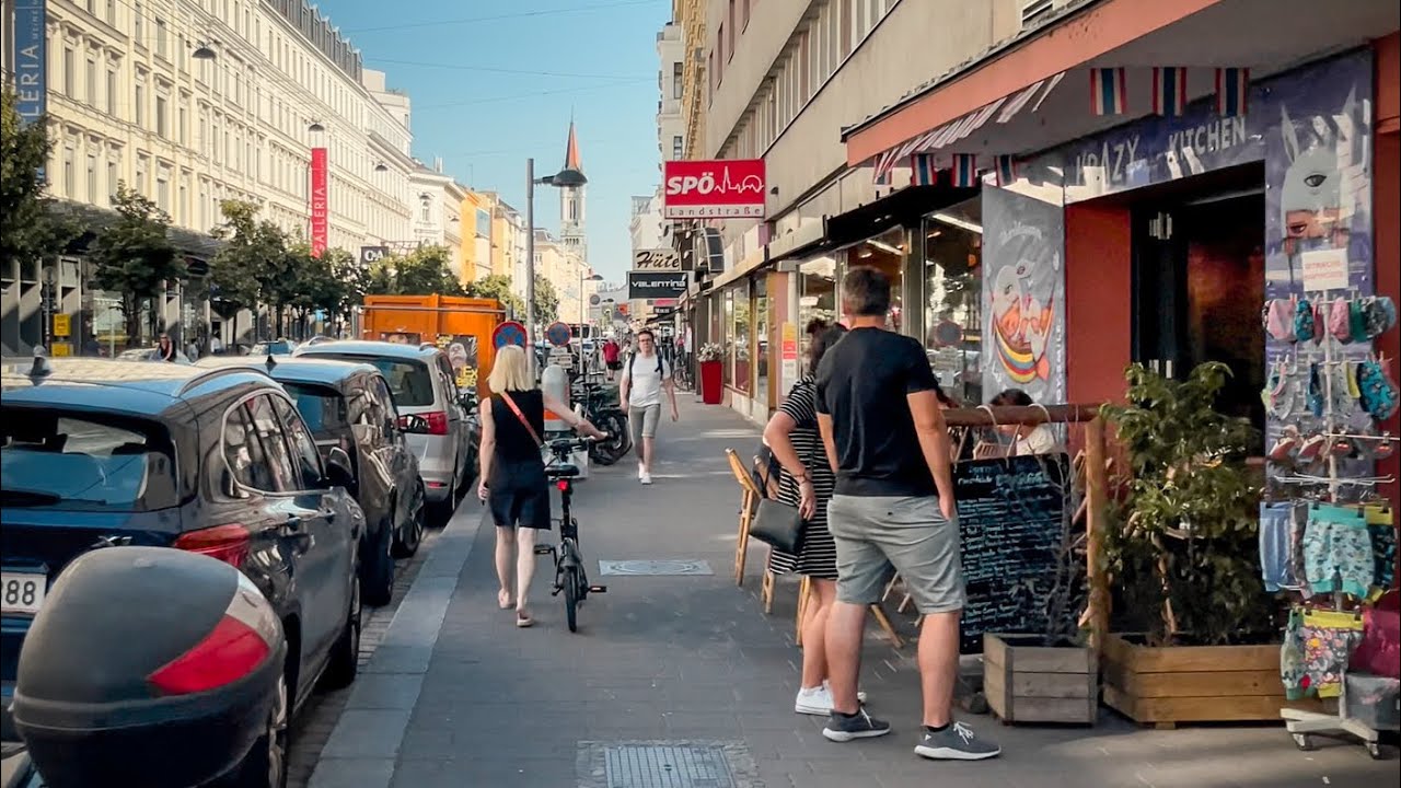 Vienna Walk In The Third District Landstrasse, Summer Walk | 4K HDR