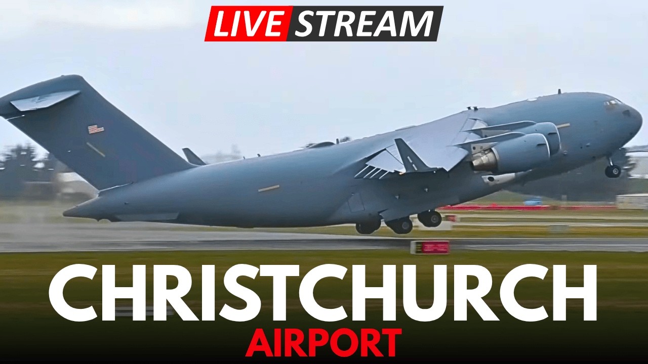 🔴 LIVE Wet Conditions & C-17 Departure | Christchurch Airport - New Zealand - 21 Aug 2025 ✈️