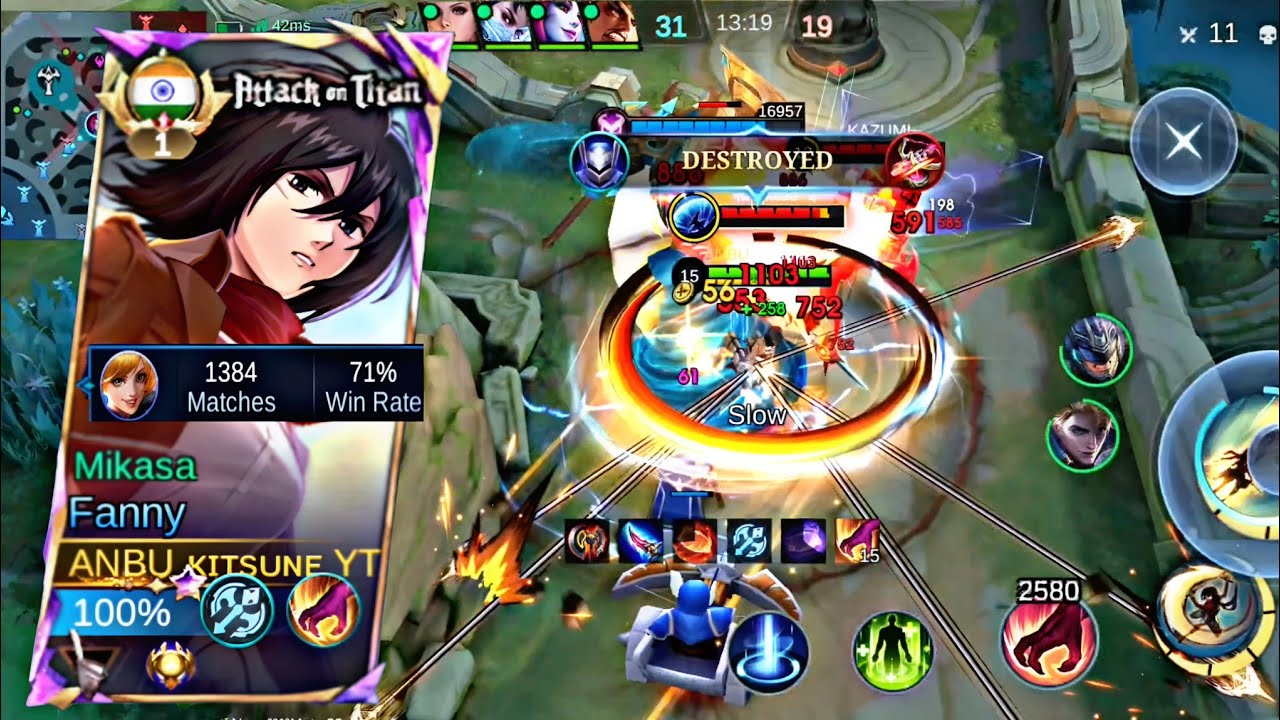 SUPER AGGRESSIVE FANNY GAMEPLAY MIKASA | MLBB