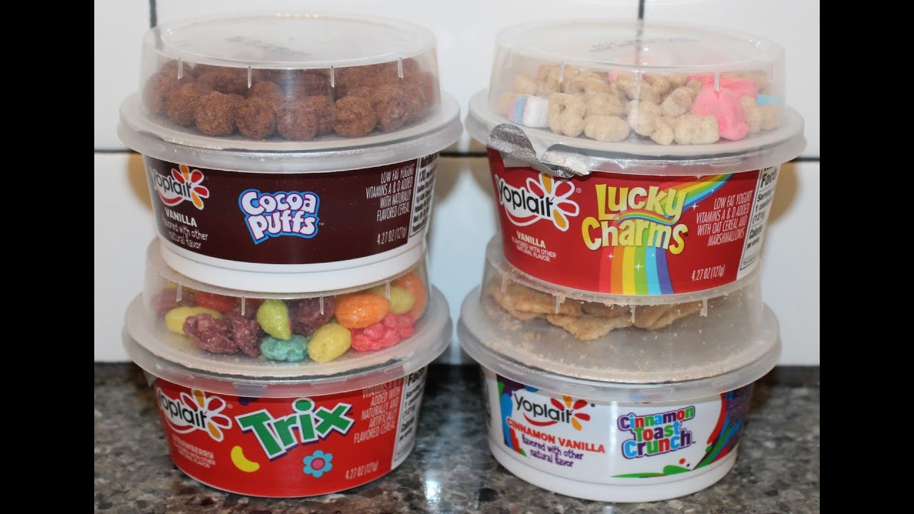 Yoplait Yogurt: Cocoa Puffs, Lucky Charms, Trix & Cinnamon Toast Crunch Review