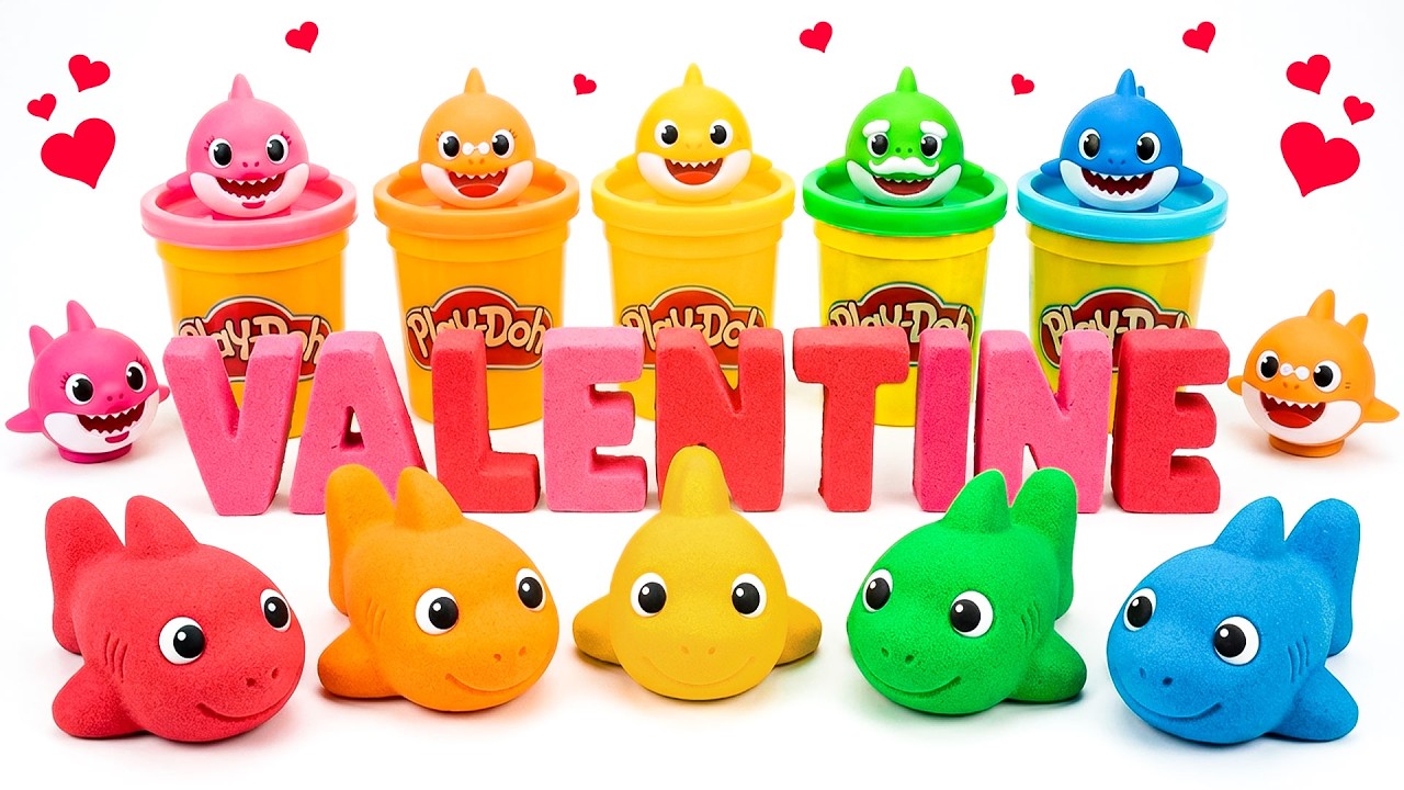 Oddly Satisfying🩷How To Make Playdoh Baby Shark Kinetic Sand🦈Arena Cinética y Play Doh Baby Shark