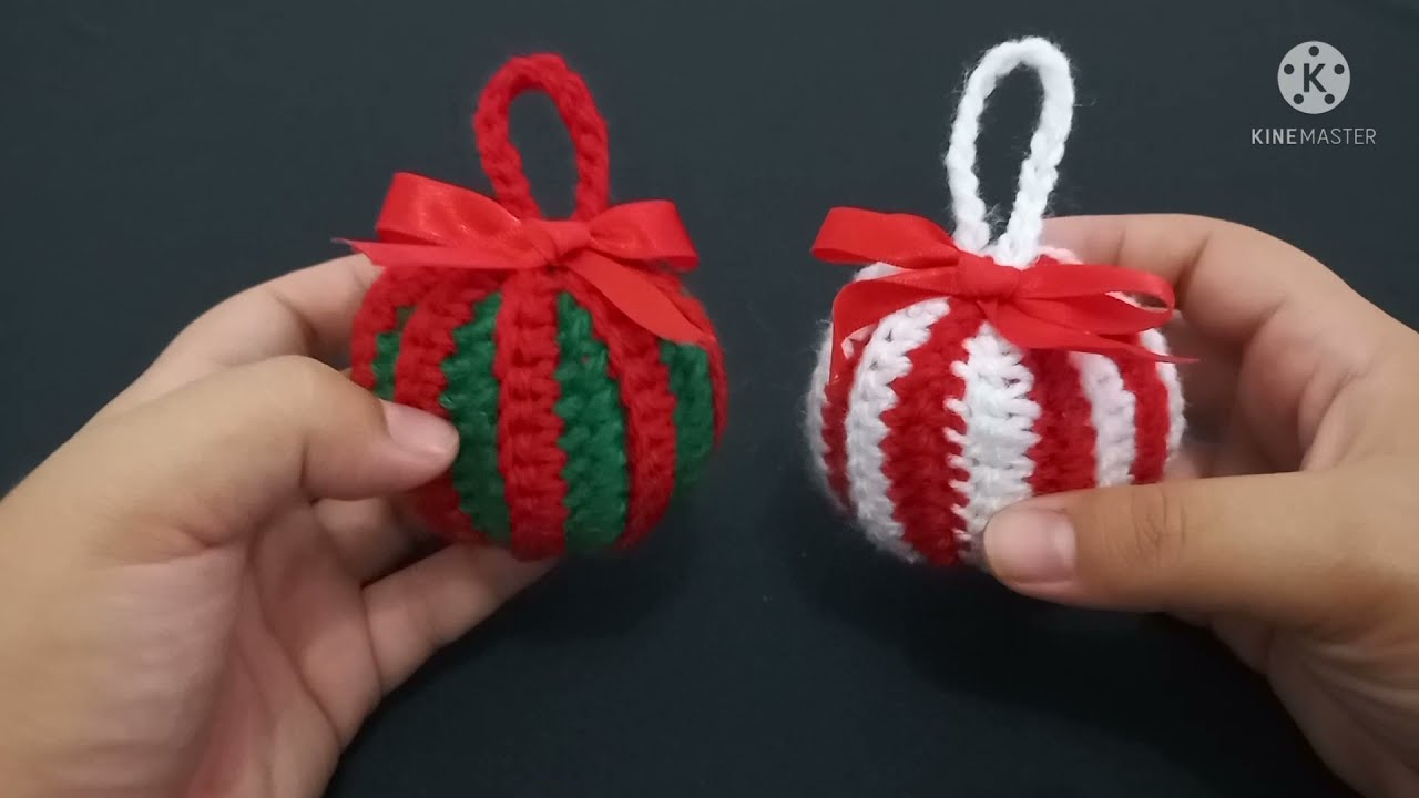 Bola de natal 3d crochê