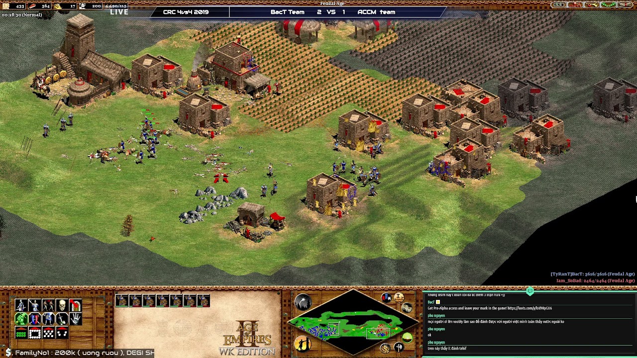AOE2! CRC 4vs4 2019 - Tiep tuc trận 3 - BacT team vs Kwon team, Trận tiếp theo vs team ACCM !