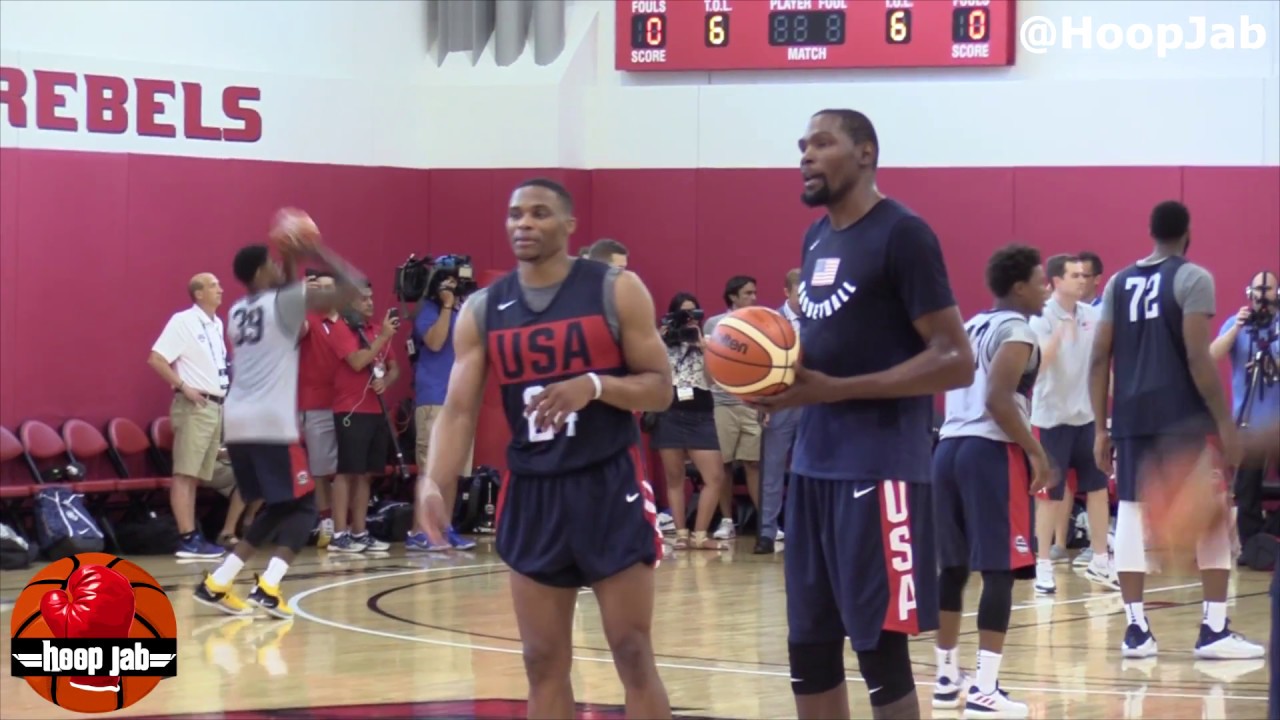 Kevin Durant & Russell Westbrook Full 2018 USA Basketball Day 1 Workout With Kyrie & Pop HoopJab NBA