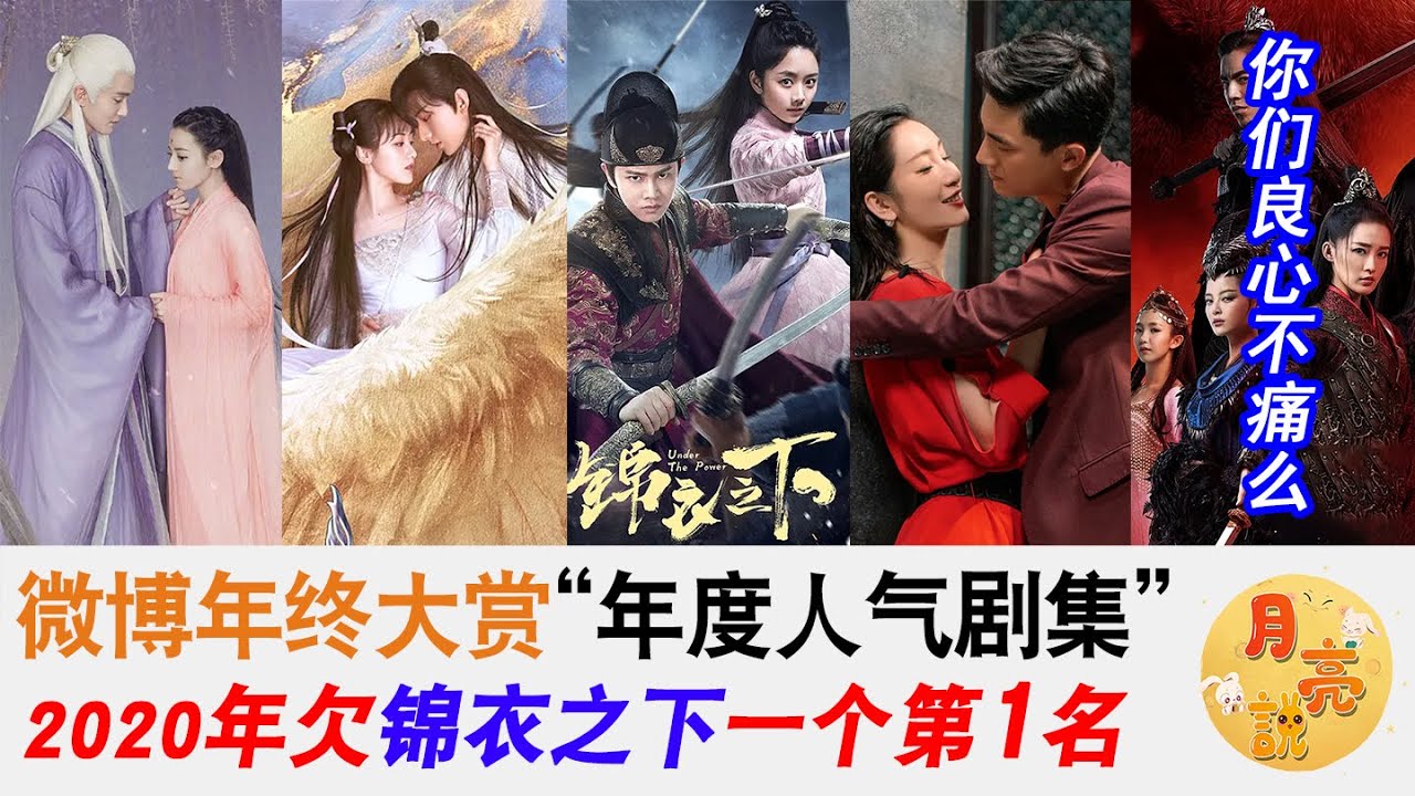 2020微博年終電視劇大賞&ldquo;年度人氣劇集&rdquo;排行榜曝光！2020欠錦衣之下一個第一名！|月亮說|狼殿下、錦衣之下、琉璃、枕上書、怪你過分美麗、劍王朝、隱秘而偉大、重啟、半是蜜糖半是傷
