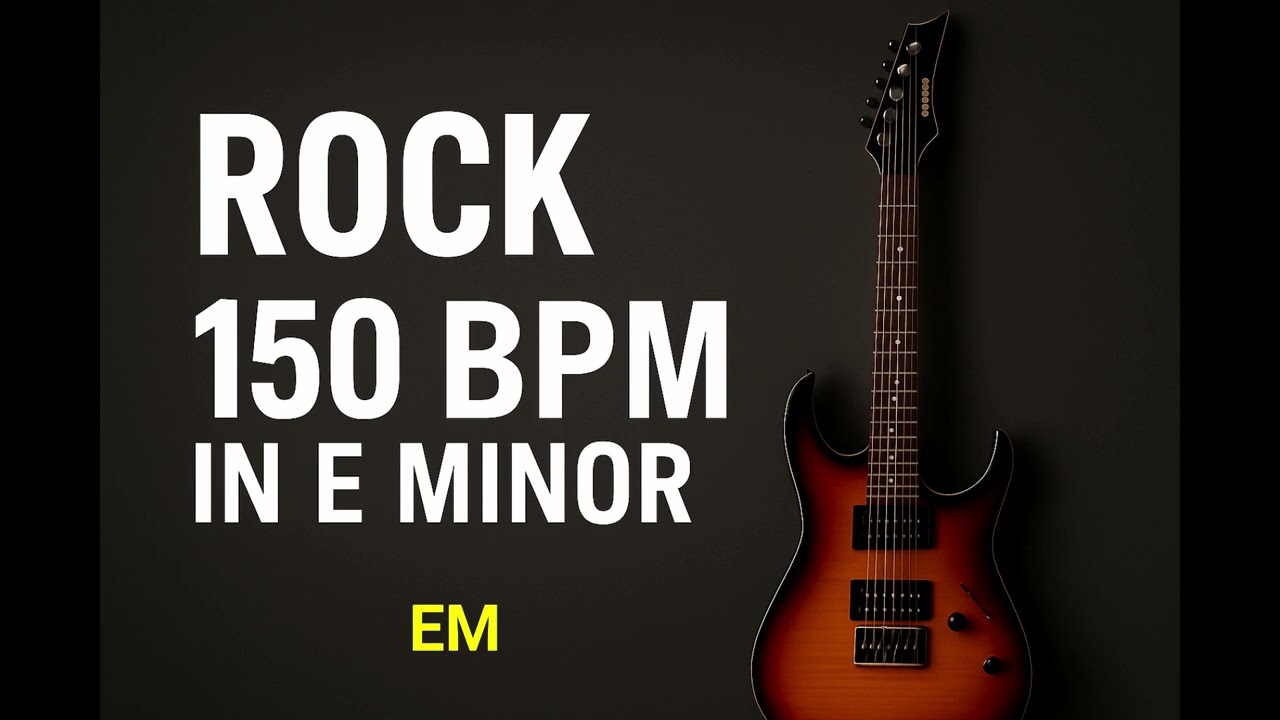 Rock - Guitar Backing Track in E Minor | 150 BPM Jam Track