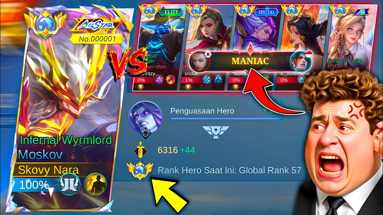 MENUJU GLOBAL MOSKOV! MATCH PERTARUHAN MMR PALING DRAMATIS! TIMKU DIBANTAI SAMPAI MANIAC!💀 ~ MLBB