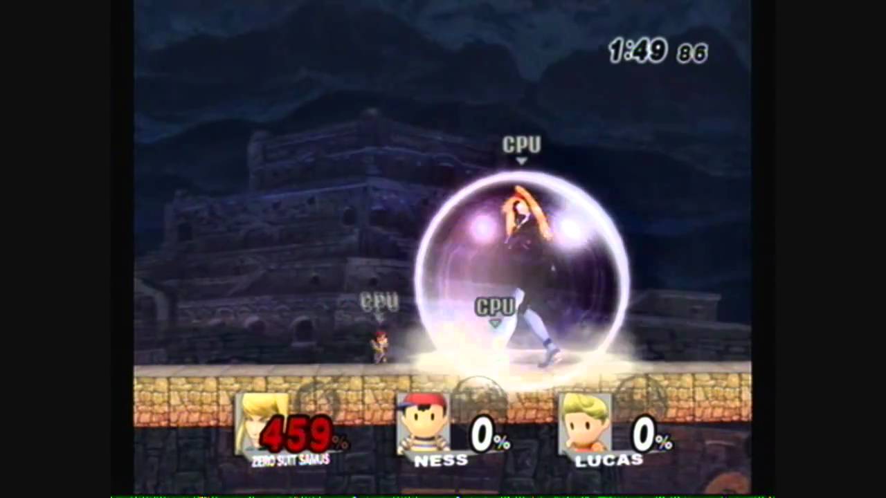 Brawl Hacks - Giant Zero Suit Samus v.s. Ness and Lucas