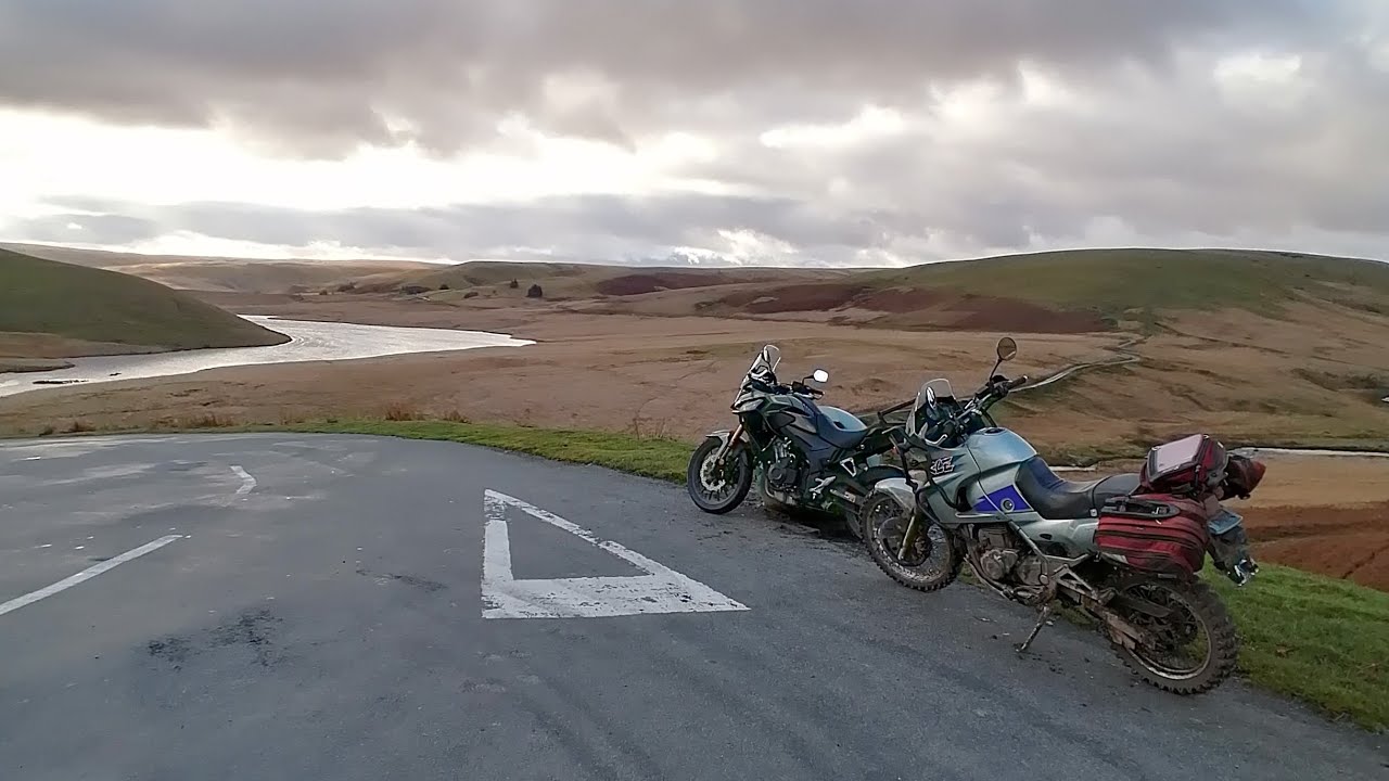 2023 Honda CB500X & 1994 kawasaki kle 500 Elan valley waterlogged green lane