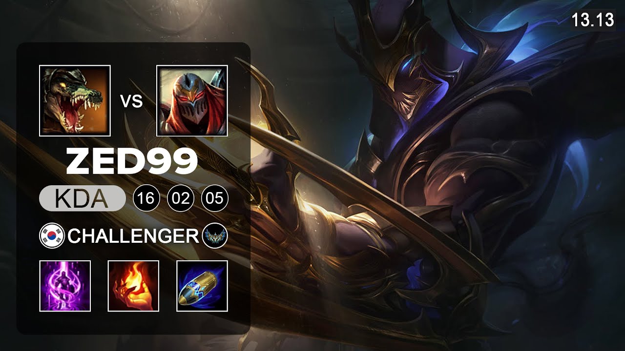ZED99 Zed vs Renketon Mid - KR Challenger - Patch 13.13 Season 13