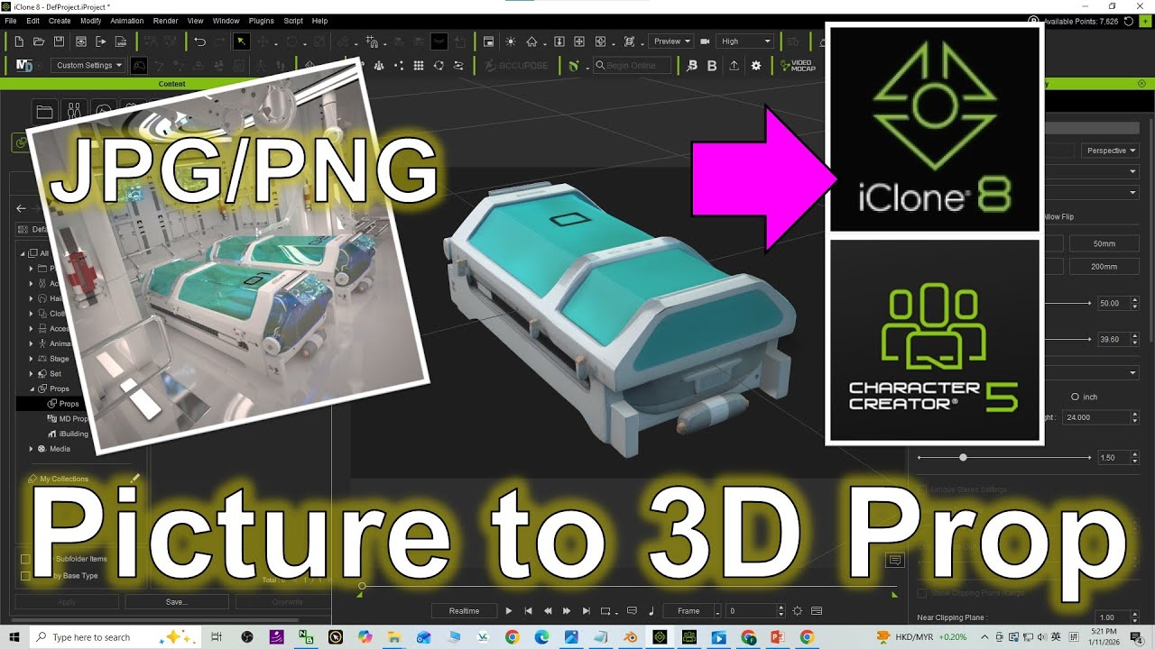 Преобразование изображения в 3D-объект с помощью ИИ в iClone 8 и CC5 | Урок по 3D-моделированию с...