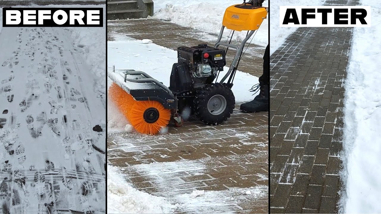 STIGA SWS 800 G sweeper in action