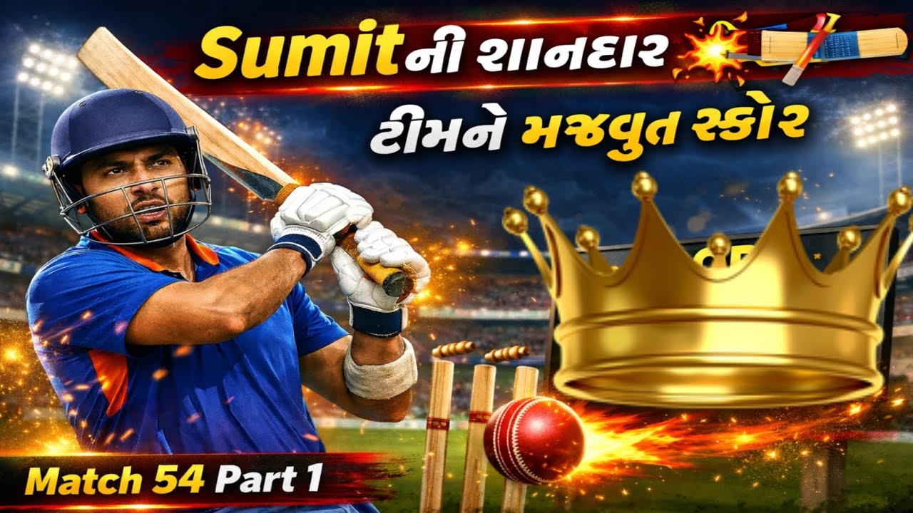 Sumit ની શાનદાર ઇનિંગ્સ થી ટીમને સારા સ્કોર સુધી પહોચાડ્યું,🏏🏏🏏💪💪