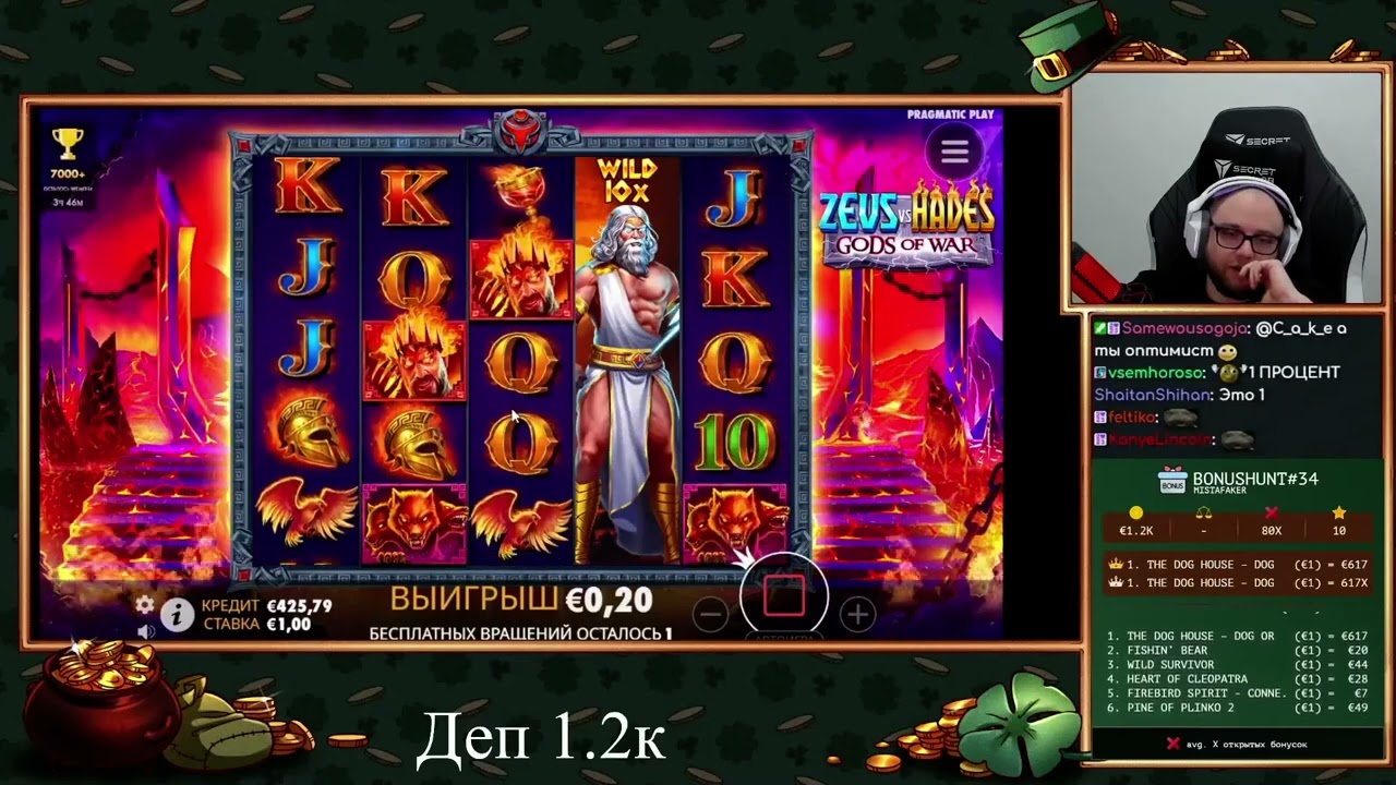 MistaFaker X1320 с руки в Zeus of Hades по 1 EUR в казино R7