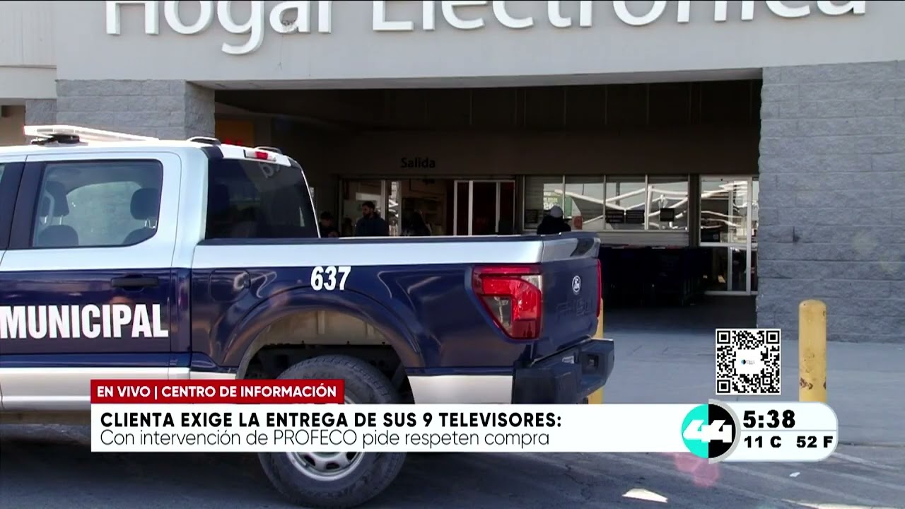 Clienta exige la entrega de sus 9 televisores