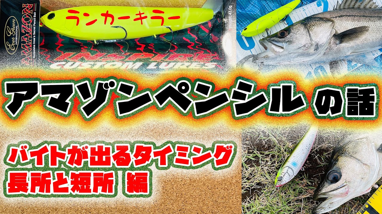 アマゾンペンシルの話 - フック、ルアーカラー、バイトが出るタイミング、長所と短所編 - 新シリーズシーバスが良く釣れるルアー 〇〇の話 エバーグリーン トップウォーター インプレ