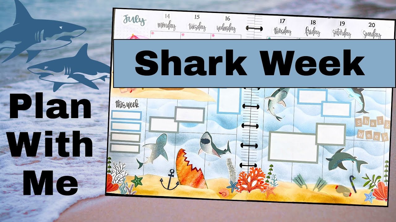 Underwater Shark Spread - Plan With Me - Happy Planner/Michael's/Amber Plans Her Day/MoJo_JoJo Plans