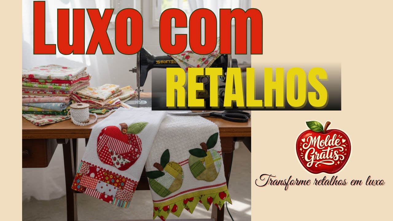 NÃO JOGUE FORA SEUS RETALHOS! Transforme Sobras em Panos de Copa de Luxo (Molde Grátis)