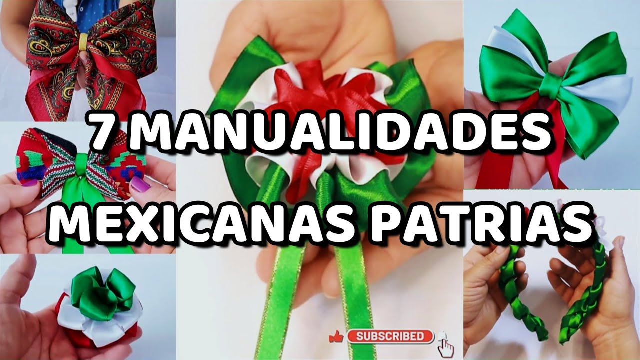 7 Lindos Moños Mexicanos Para este 15 de SEPTIEMBRE ✅🎉 ▶ Moños Tricolor Mexicano | Moño Paso a Paso