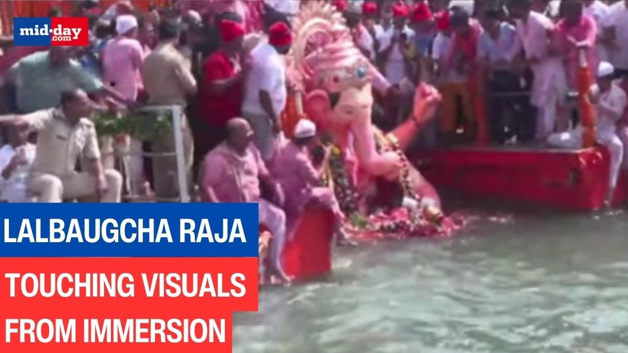 Ganpati Visarjan 2024: Lalbaugcha Raja immersed at Girgaon Chowpatty | Lalbaugcha Raja
