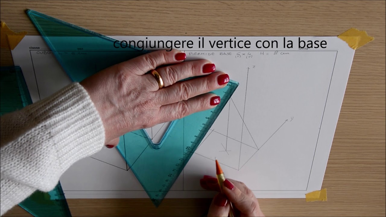 ASSONOMETRIA MONOMETRICA PIRAMIDE BASE RETTANGOLARE