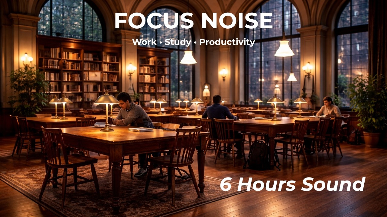 Quiet University Study Hall | 6 Hours Deep Focus Ambience