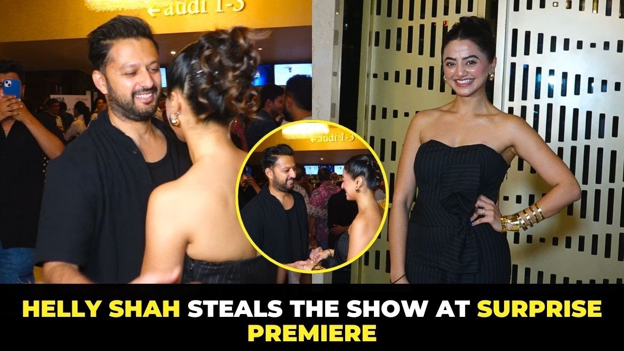 Helly Shah Looks Radiant at Gujarati Movie Surprise Premiere | Vatsal Sheth Joins In