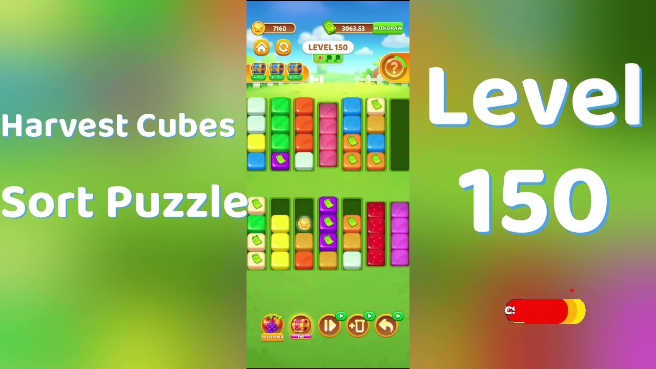 Harvest Cubes Sort Puzzle Level 150 Walkthrough 🌽🧠 | Relaxing Sort Game | Go Answer