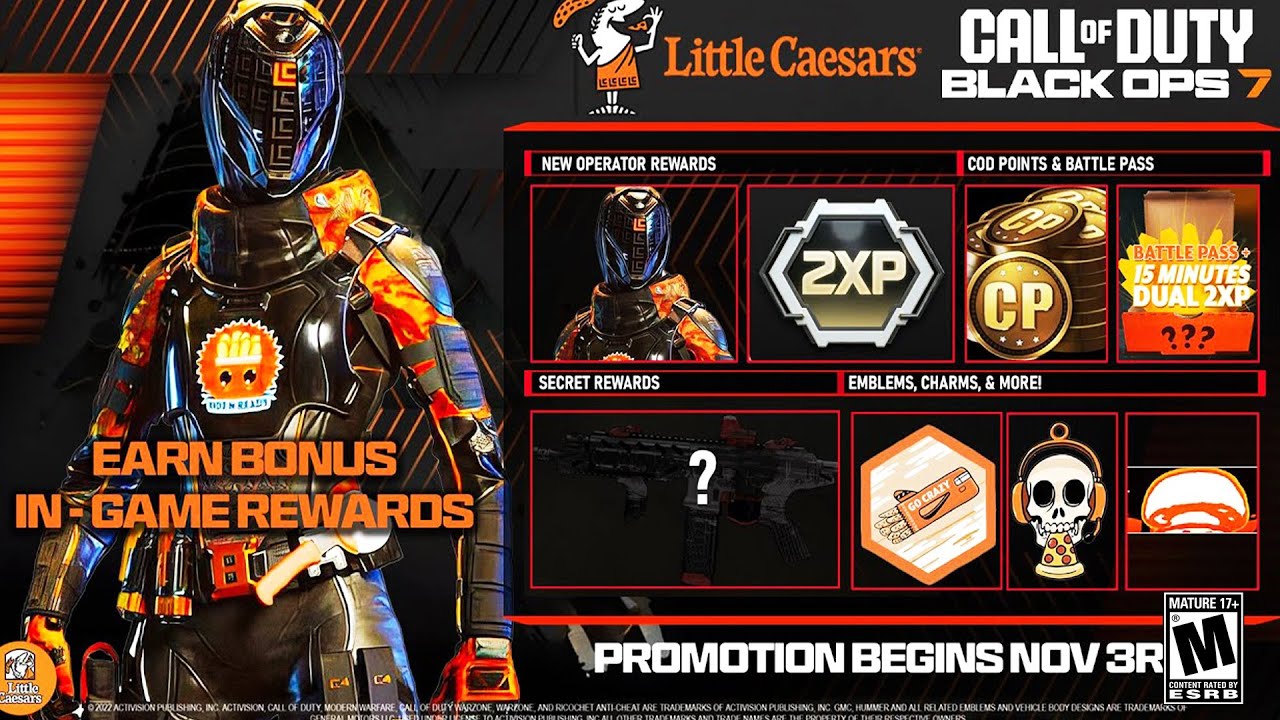 КАК ПОЛУЧИТЬ БЕСПЛАТНЫЕ НАГРАДЫ LITTLE CESARS ДЛЯ BLACK OPS 7! (БЕСПЛАТНЫЕ ОПЕРАТОРЫ И ОБЛИКИ - Р...
