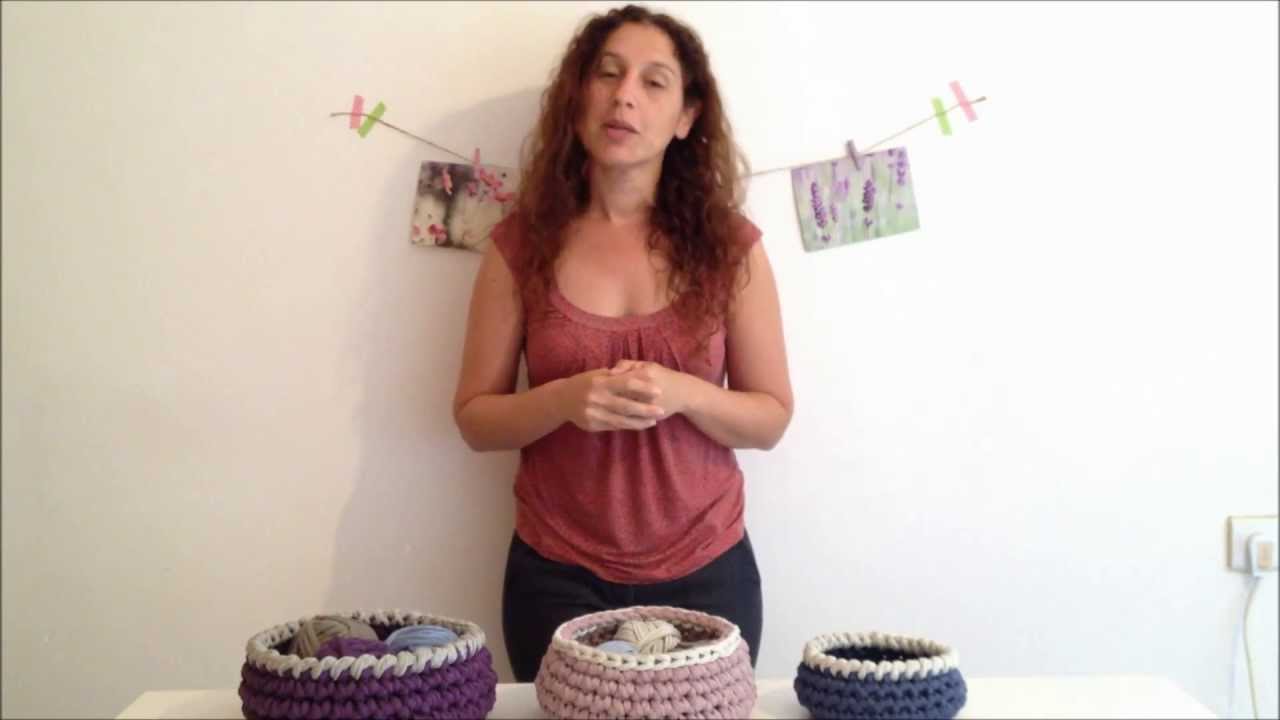 איך סורגים סלסלה מחוטי טריקו למתחילים