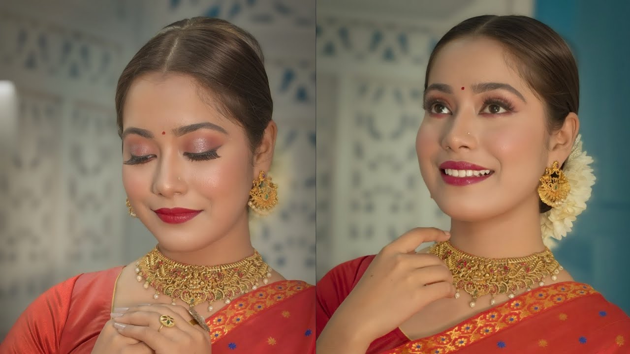 Stunning makeup tutorial || bride || pimples ৰ দাগ থাকিলে এনেকৈ কৰিব |