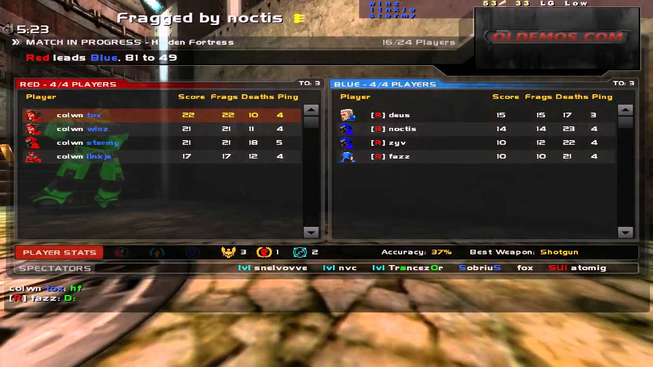 TDM on Hidden Fortress by winz, l1nkje, tox(PoV), stermy vs noctis, zyv, deus, fazz [1/2]