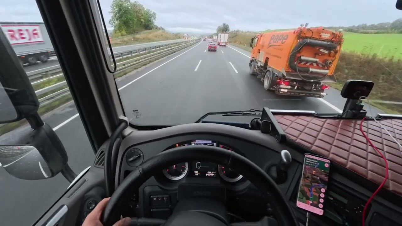 POV drive DAF in Germany. Road to Kassel.