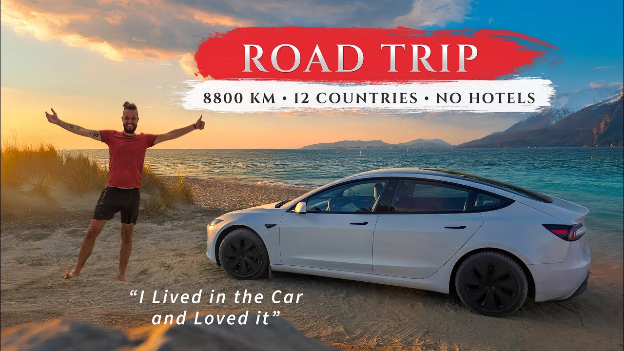 WILD ROAD TRIP - 8800 km, 12 countries, Camping in Tesla