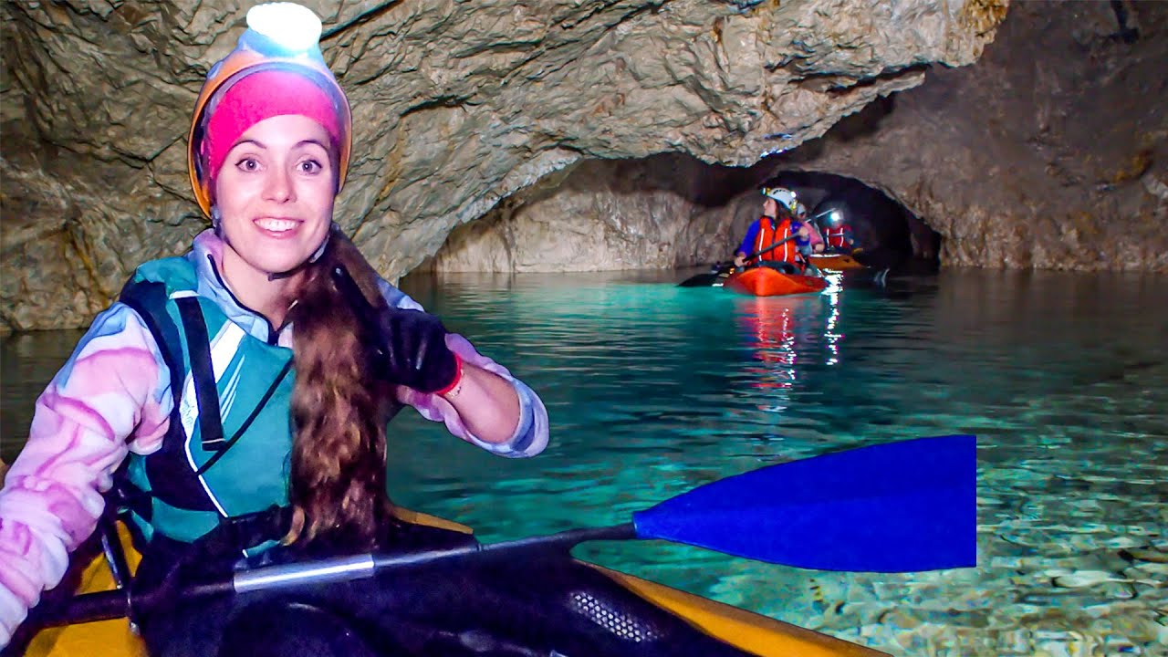 Unterirdische Kajak-Tour im Bergwerk am Klopeiner See in Südkärnten