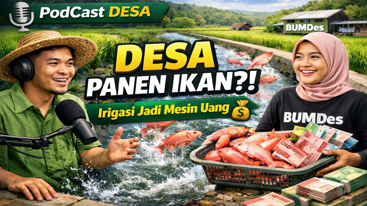 PODCAST DESA| DESA BISA PANEN IKAN DARI IRIGASI?! Strategi BUMDes Jadi Mesin Ekonomi Baru