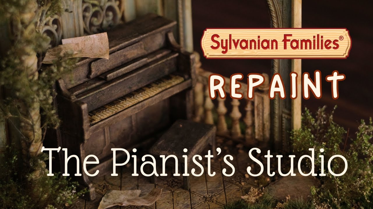 Turning this toy into an abandoned piano room (Part 1) SYLVANIAN FAMILIES REPAINT | Relaxing Process