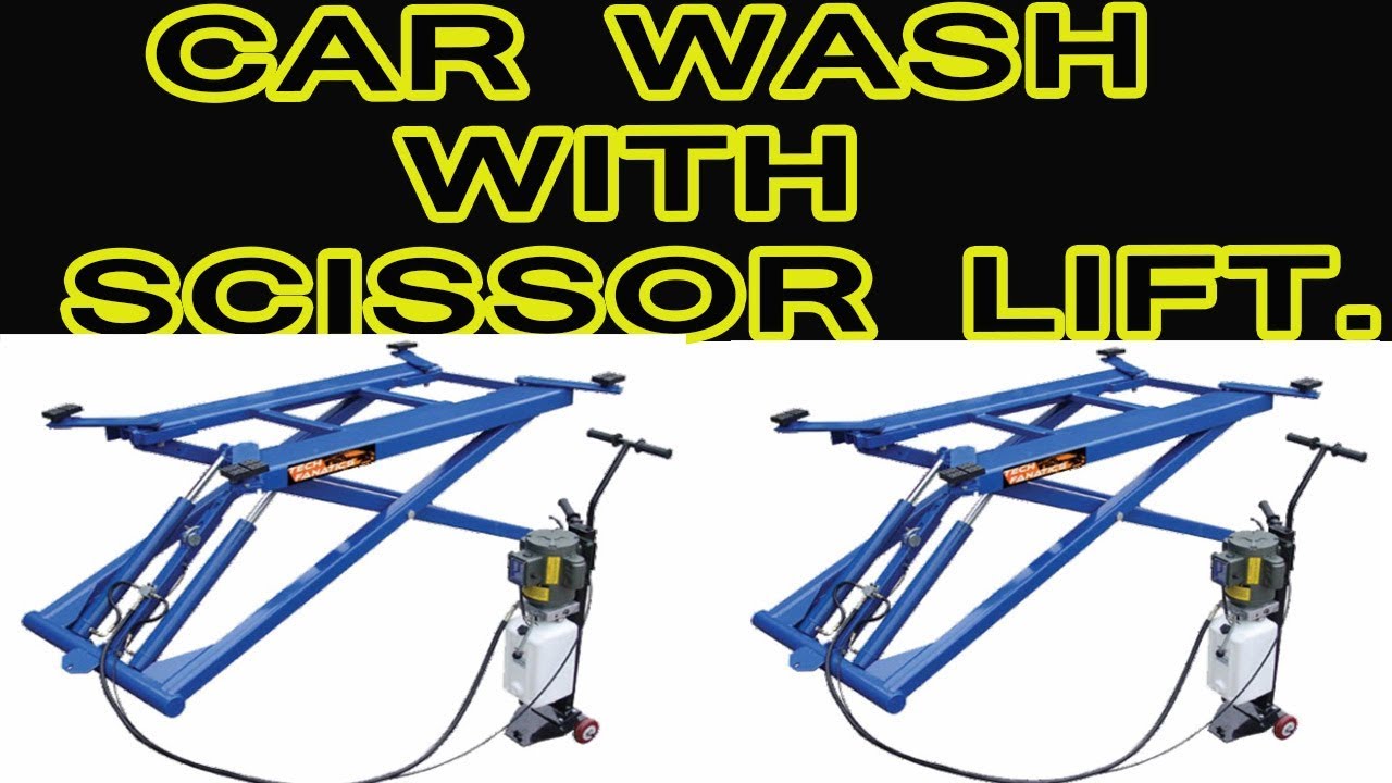 ..CAR WASHING WITH SCISSOR LIFT..WASHING SCISSOR LIFT..