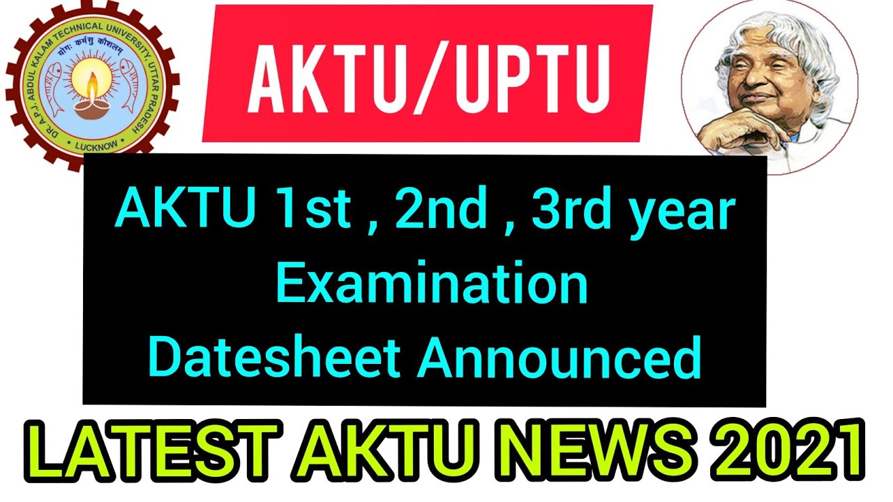 AKTU Examination Datesheet Announced 2021