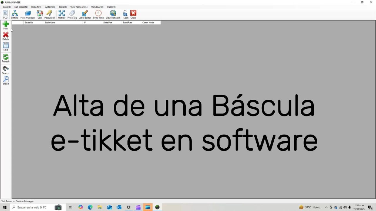 3 Alta de una Báscula en Software e-tikket (PLS30E-S)