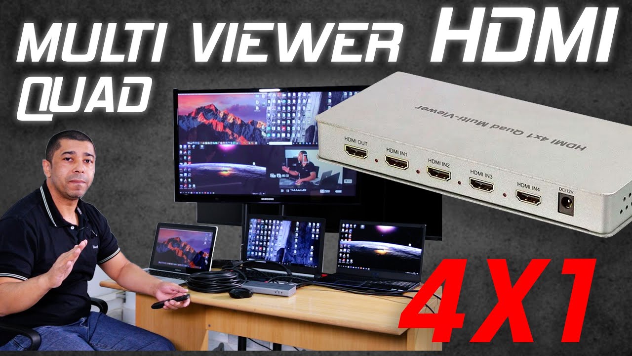 QUAD HDMI 4X1 Multi-Viewer Switch HDMI Quad Inteligente Full HD