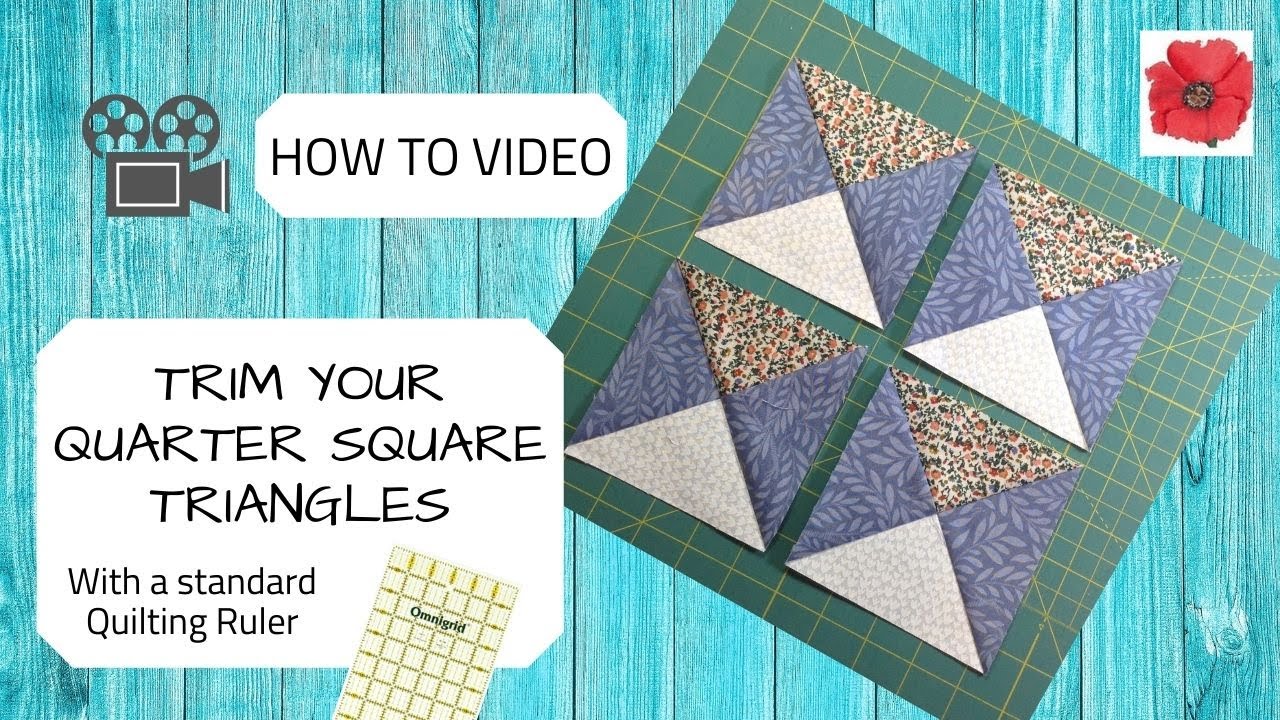 How to Trim Quarter Square Triangles with a Standard Quilting Ruler
