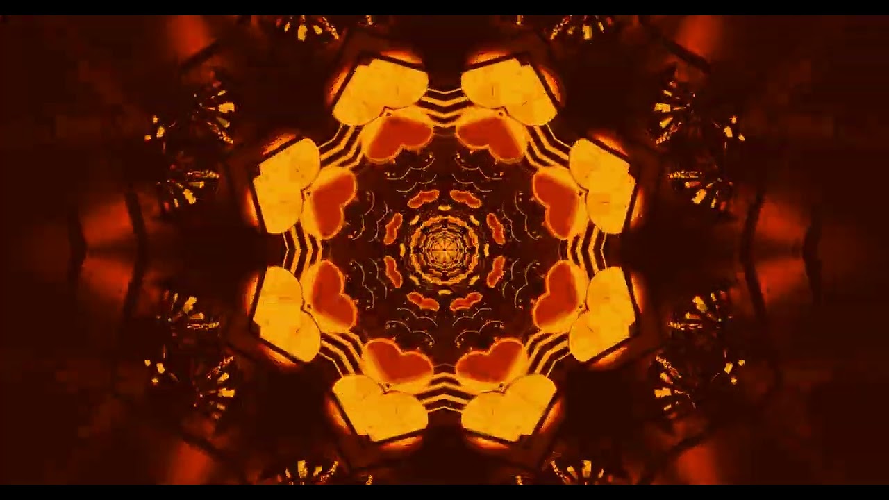 10 hours Fiery Kaleidoscope Neon Tunnel Screensaver 4K UHD 60fps VJ Clip