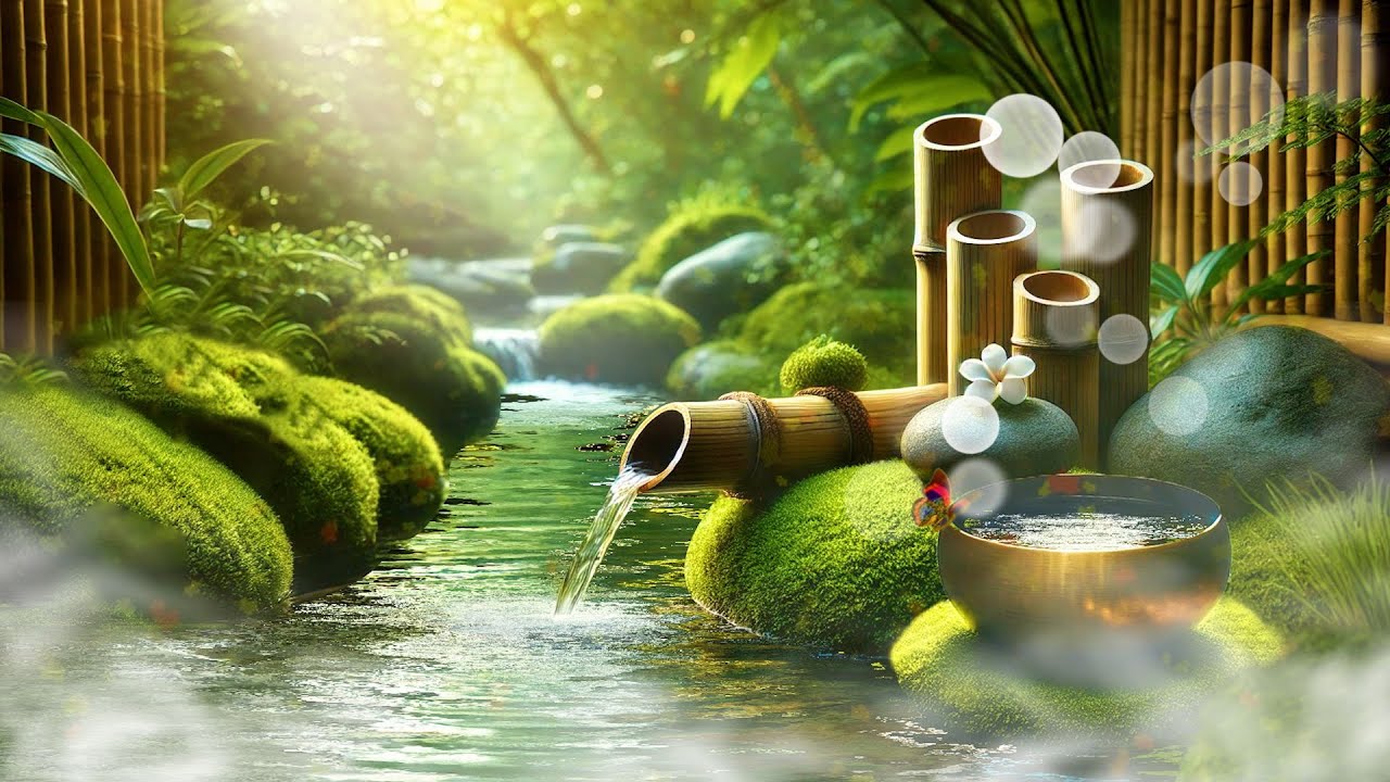 💫Healing Tibetan Bowls & Bamboo Water Sounds for Meditation 🌿