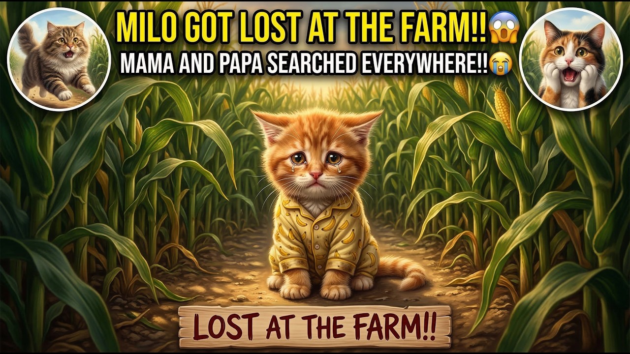 Poor Milo Got LOST at the Farm and CRIED All Alone!! Papa Cat NEVER Gave Up!! 😭🌾💕