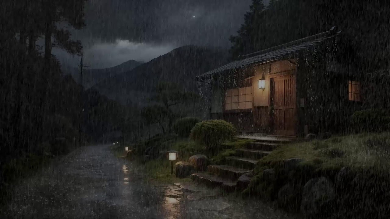 Soothe the Spirit Rain Sounds Falling on Cabin Roof for Deep Sleep and Balance