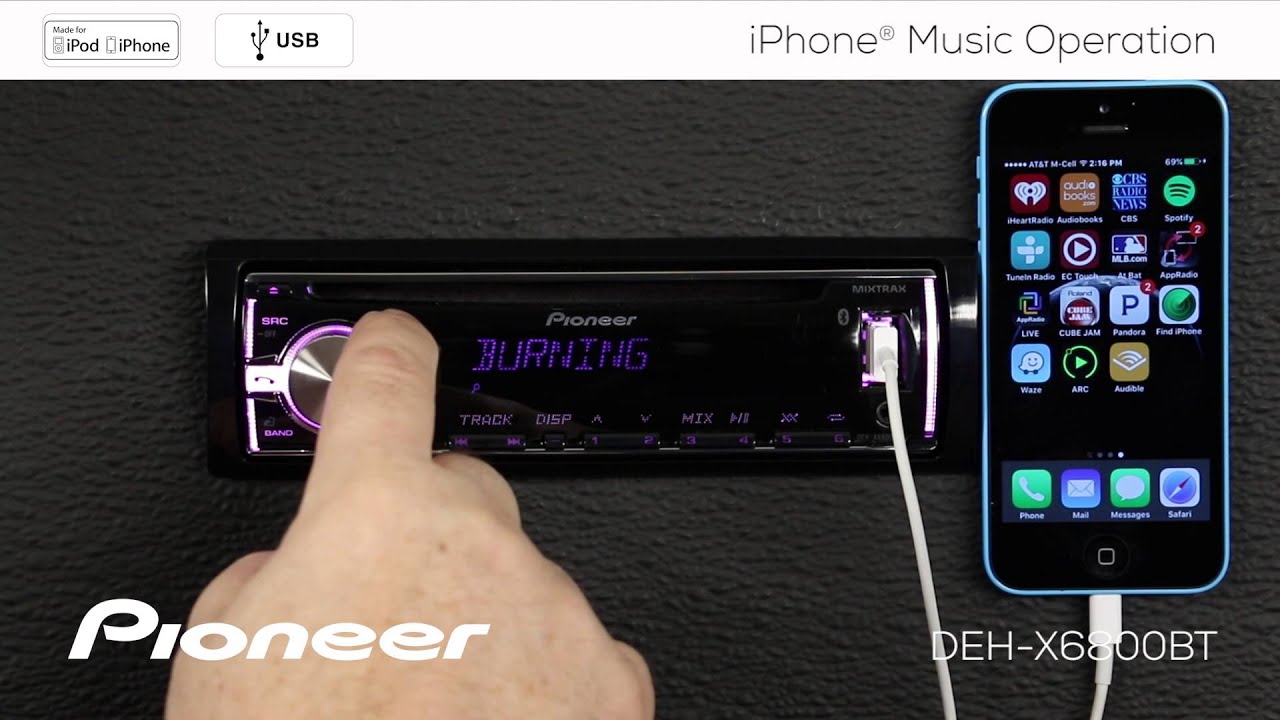 How To - DEH-X6800BT - iPhone Music Operation