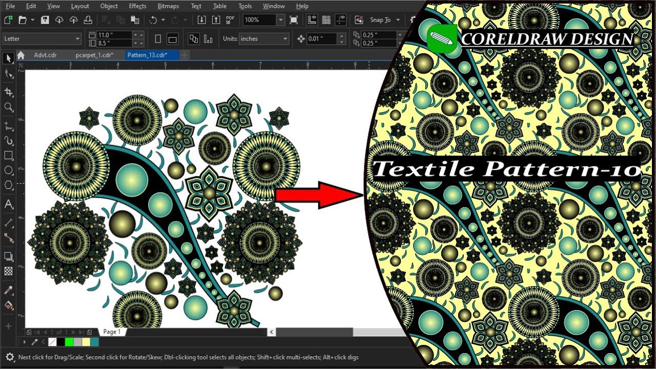 CorelDRAW Tutorials | Textile Pattern | How to Design Textile Pattern | CorelDRAW