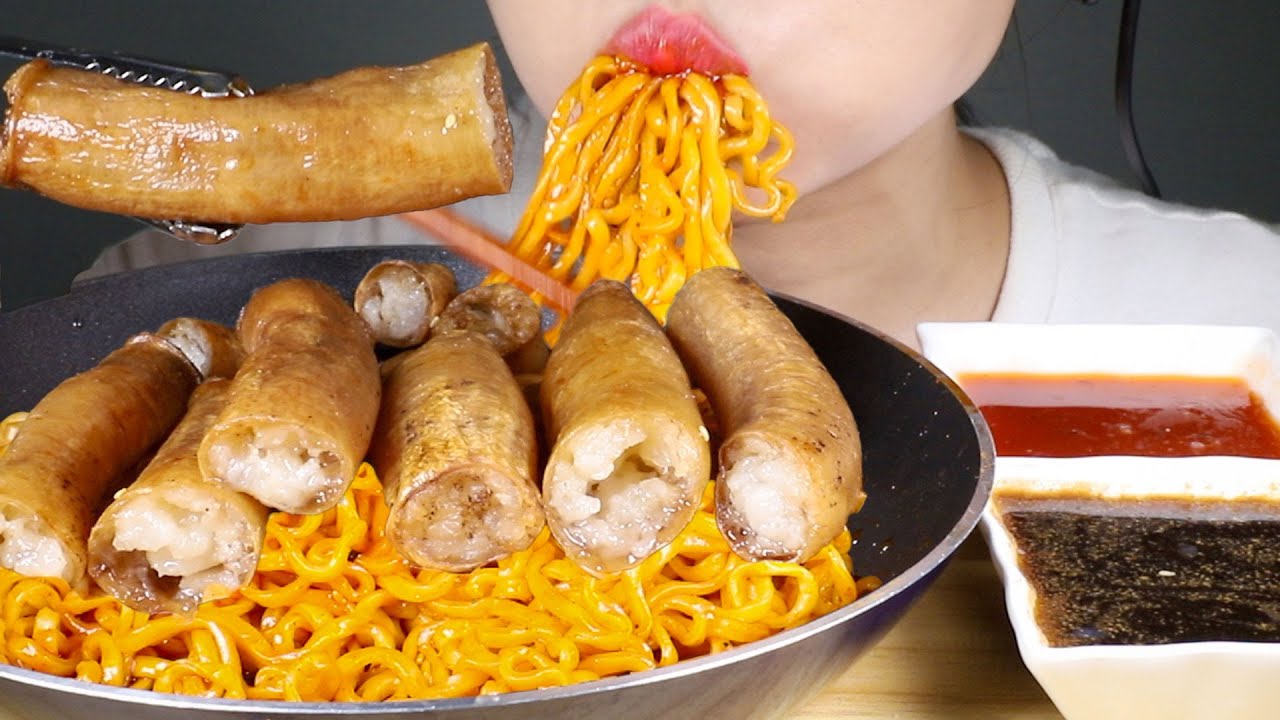 ASMR 대창 먹방 | 대창기름 불닭볶음면